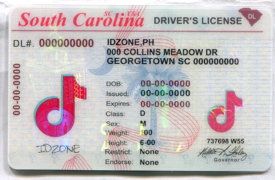SOUTH CAROLINA-Old Scannable fake id
